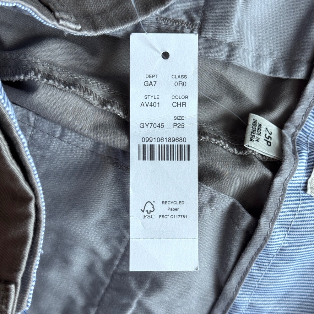 J.Crew Slim Boyfriend Chino Pants Womens 25P Gray Stretch Cotton Casual NWT - Picture 9 of 13